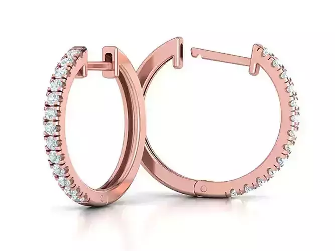 Diamond Hoop Earrings 18mm sizes 3dmodel 3D print model