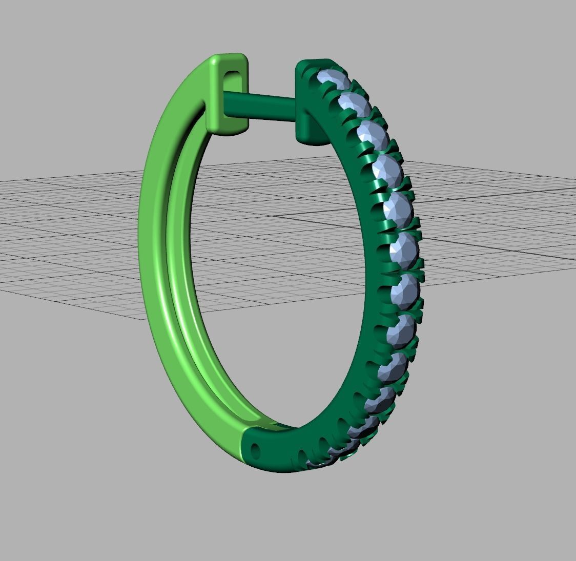 Diamond Hoop Earrings 18mm sizes 3dmodel 3D print model_11