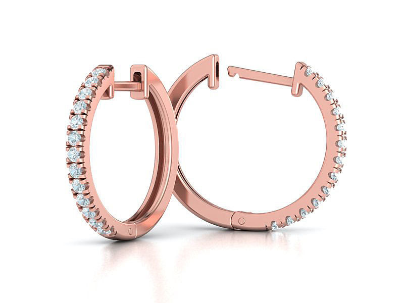 Diamond Hoop Earrings 18mm sizes 3dmodel 3D print model_4