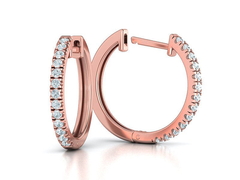 Diamond Hoop Earrings 18mm sizes 3dmodel 3D print model_3