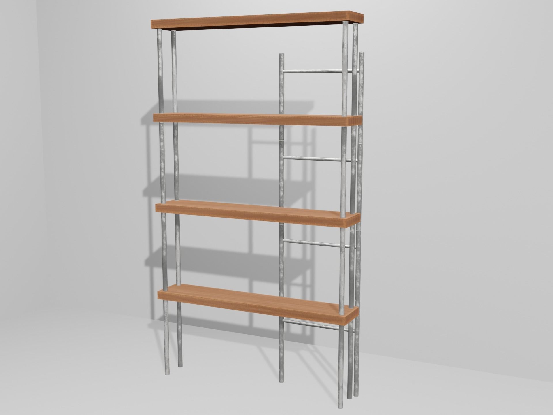 Modular Retro Table And Chair in Wood or Metal Pack 01 Low-poly 3D model_4