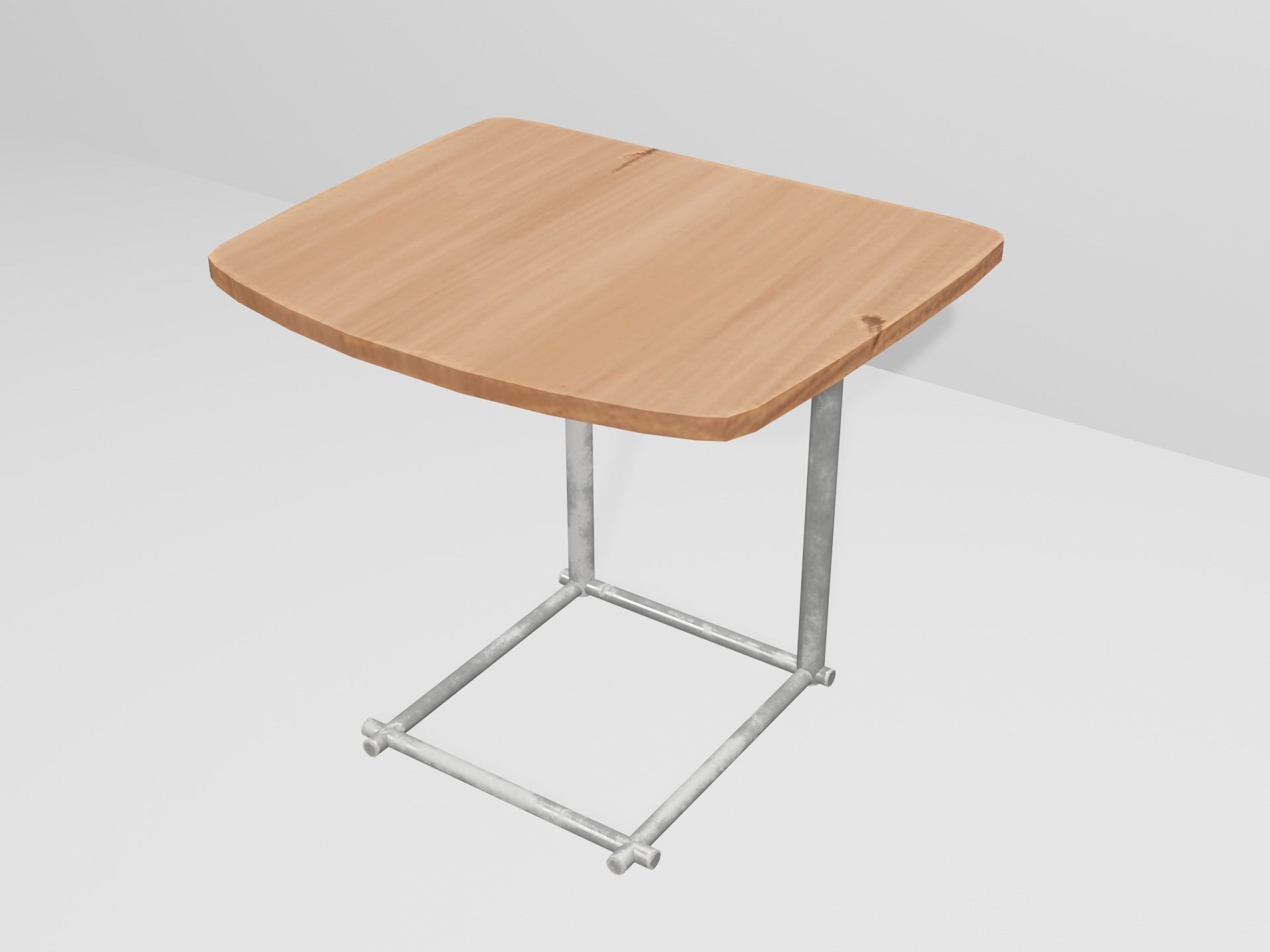 Modular Retro Table And Chair in Wood or Metal Pack 01 Low-poly 3D model_8