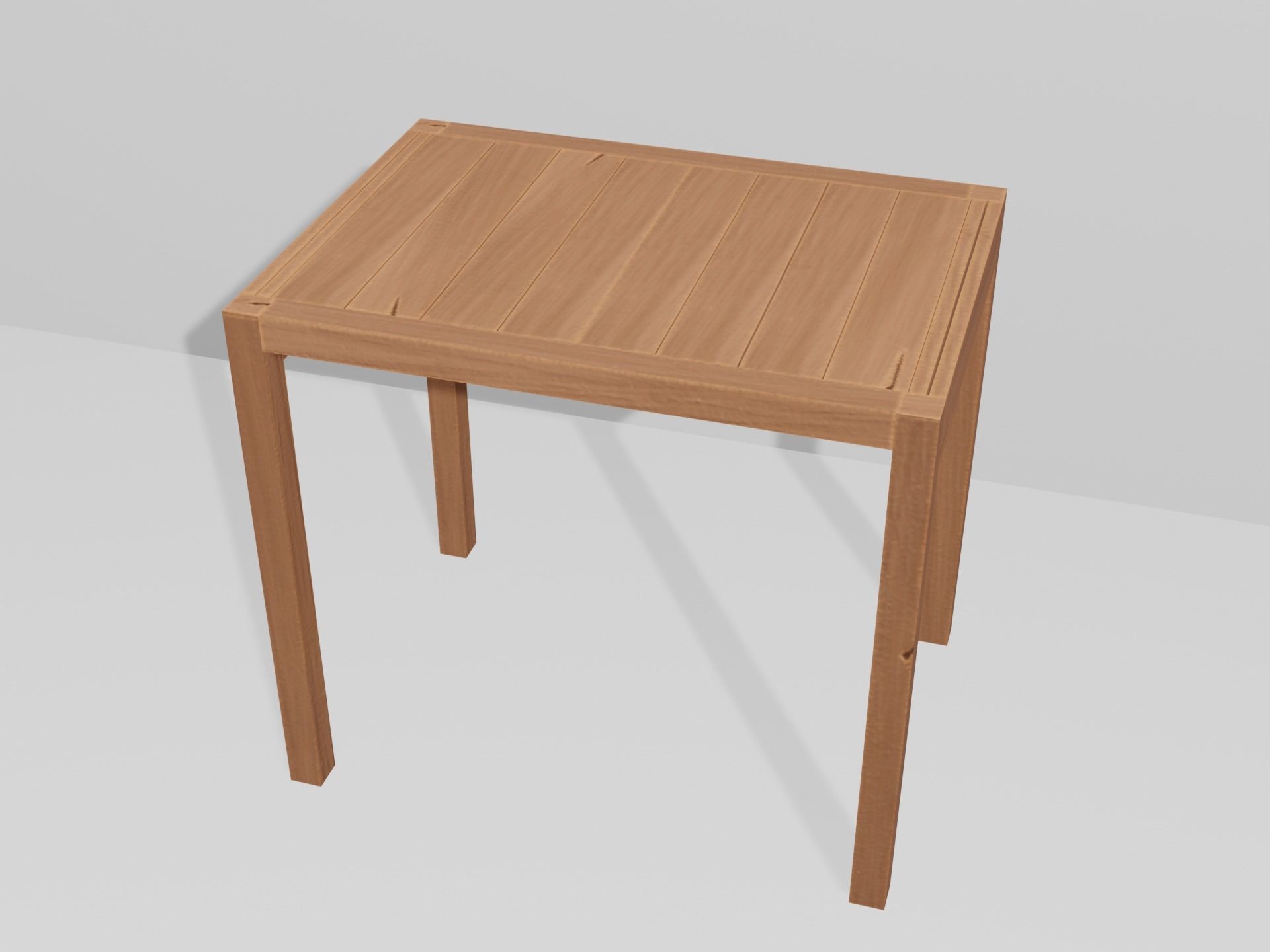 Modular Retro Table And Chair in Wood or Metal Pack 01 Low-poly 3D model_9