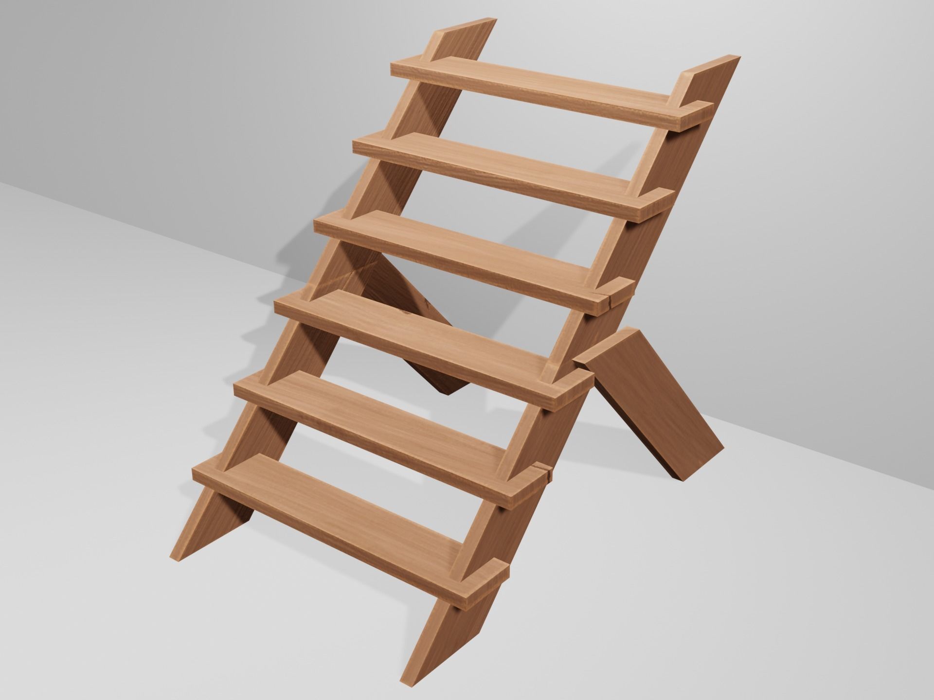 Modular Retro Table And Chair in Wood or Metal Pack 01 Low-poly 3D model_3