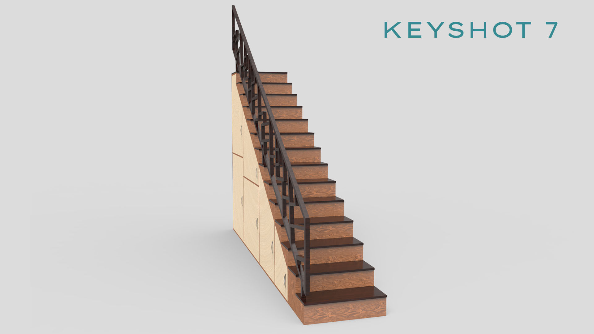 STAIRS CABINET WOOD 3D model_8