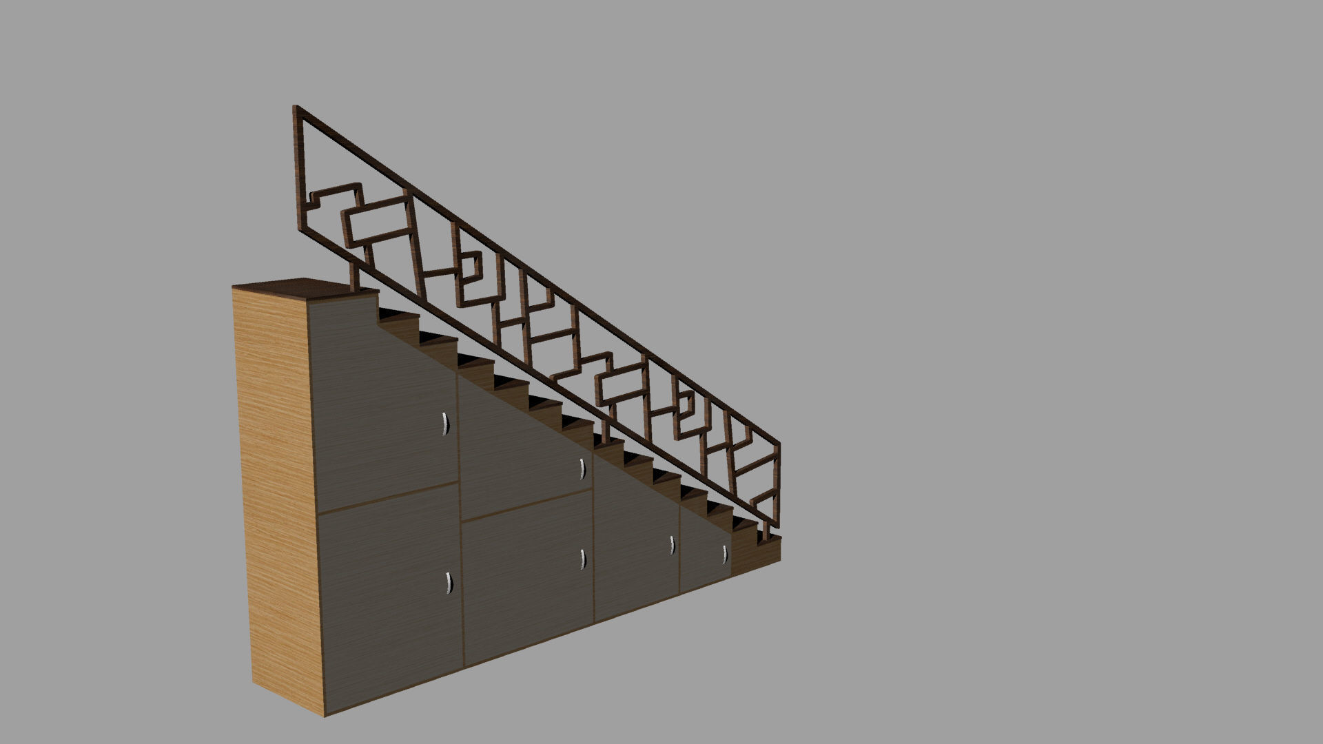 STAIRS CABINET WOOD 3D model_14