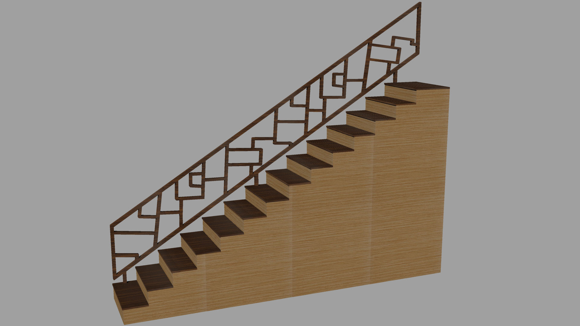 STAIRS CABINET WOOD 3D model_11