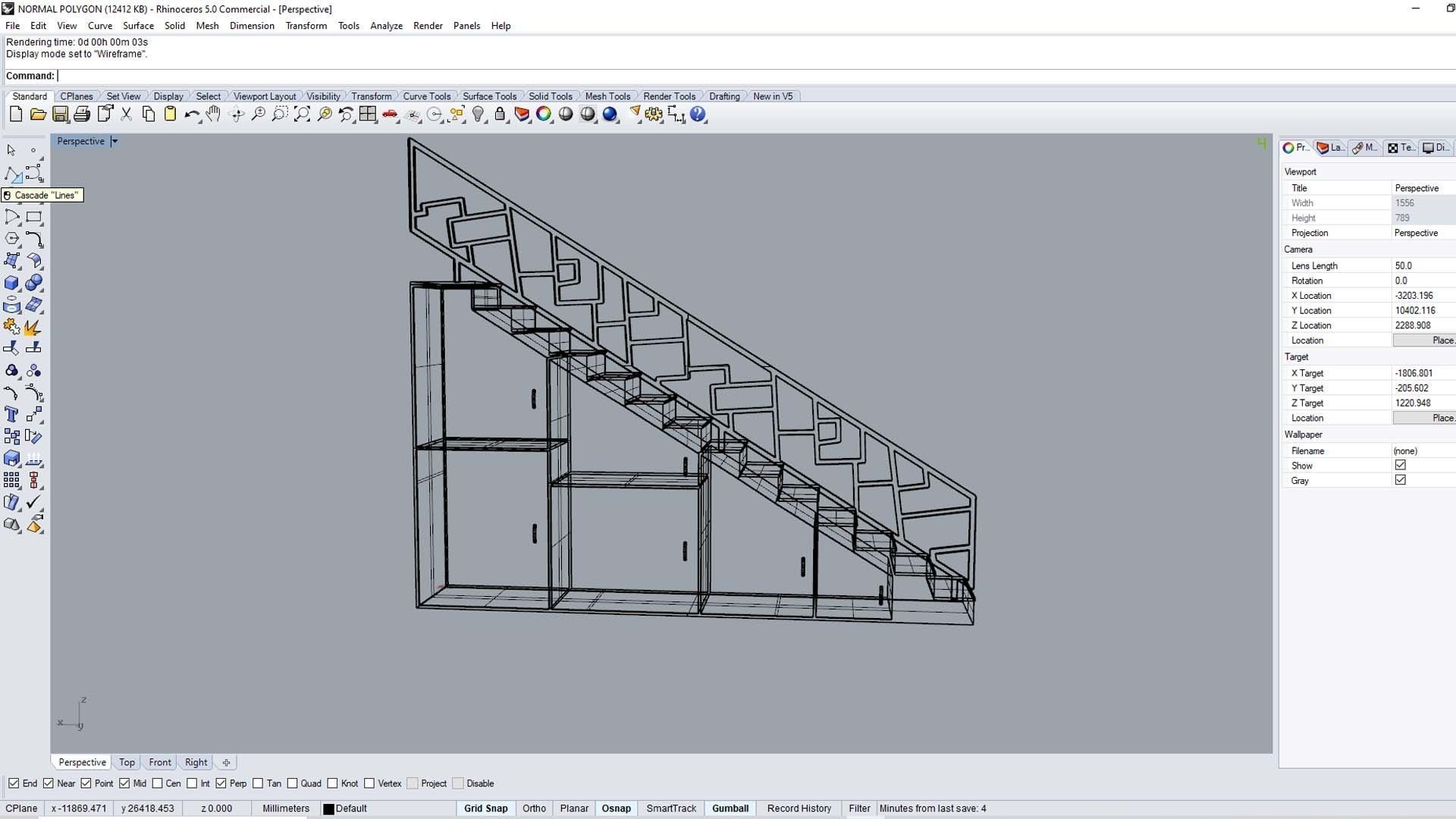 STAIRS CABINET WOOD 3D model_16
