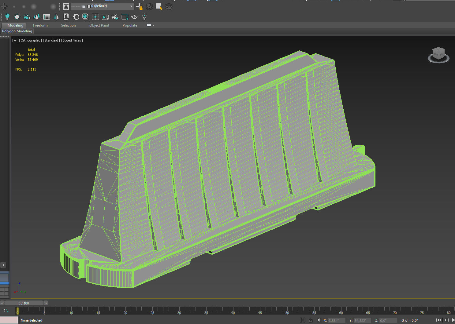 Road block Low-poly 3D model_12