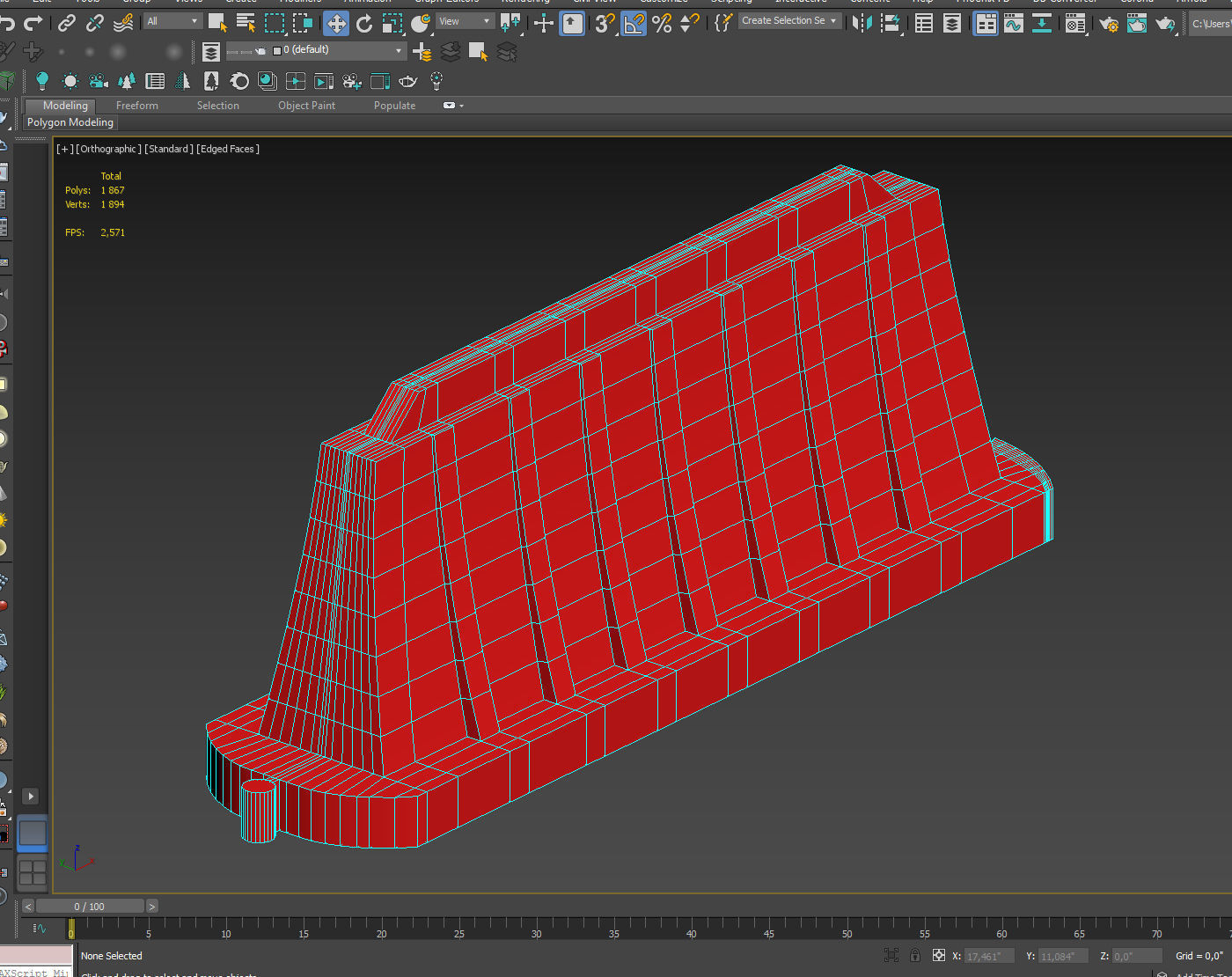 Road block Low-poly 3D model_10