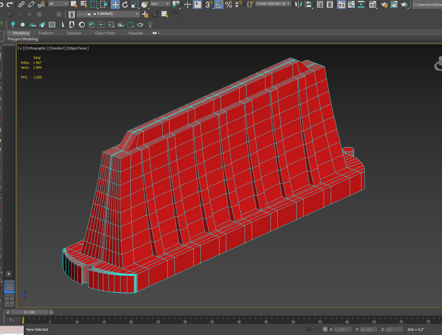 Road block Low-poly 3D model_11