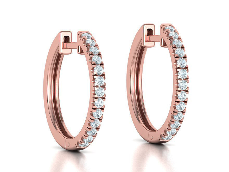 Diamond Hoop Earrings Collection  _5