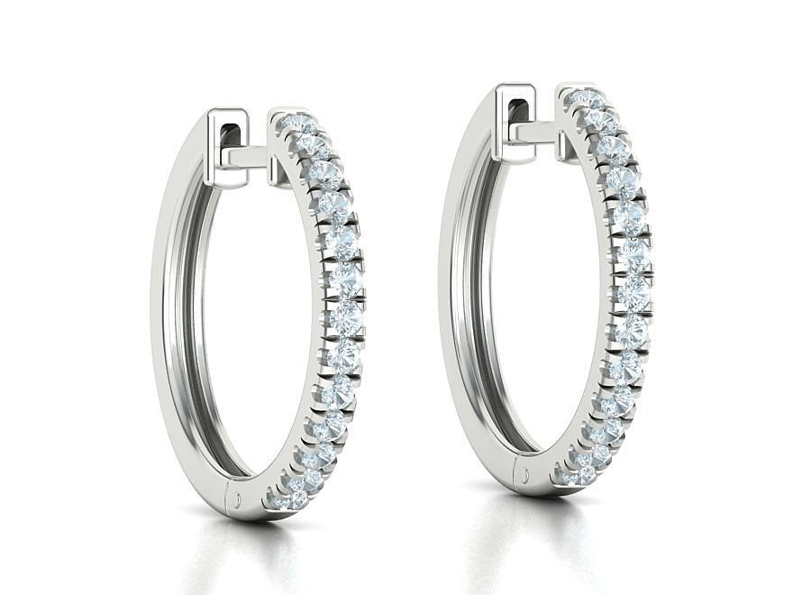Diamond Hoop Earrings Collection  _6