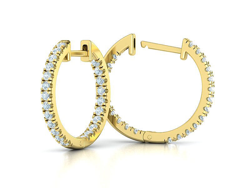 Diamond Hoop Earrings Collection  _26