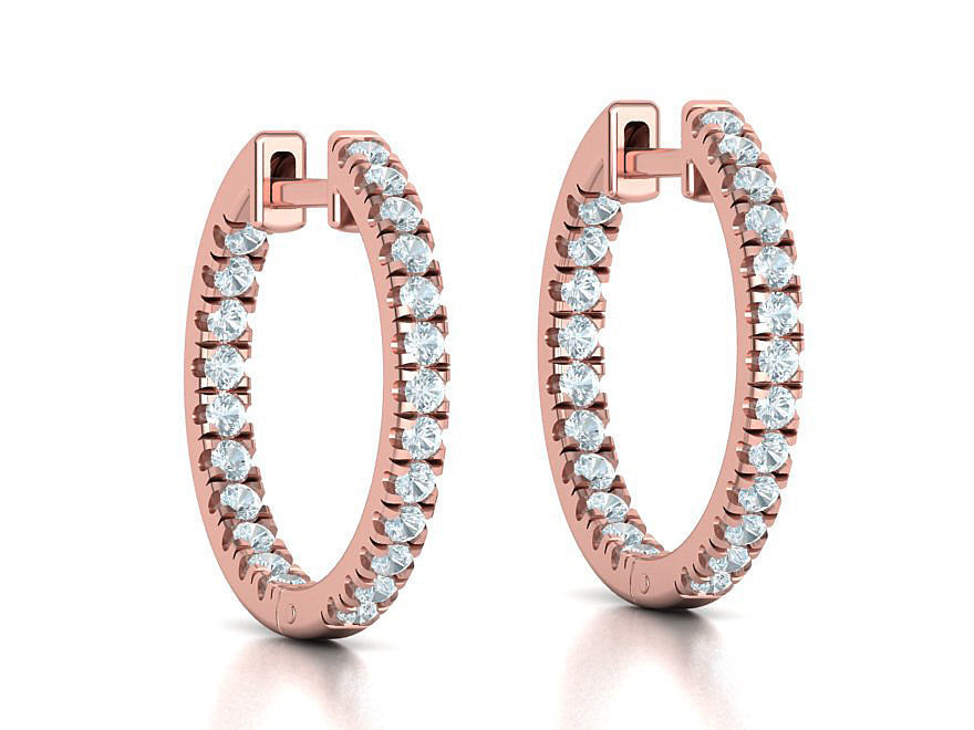 Diamond Hoop Earrings Collection  _18
