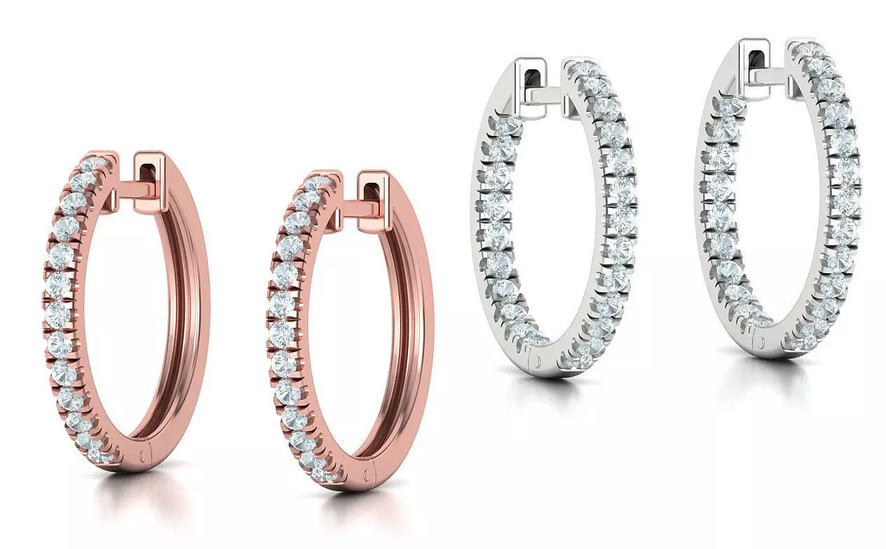 Diamond Hoop Earrings Collection  _0
