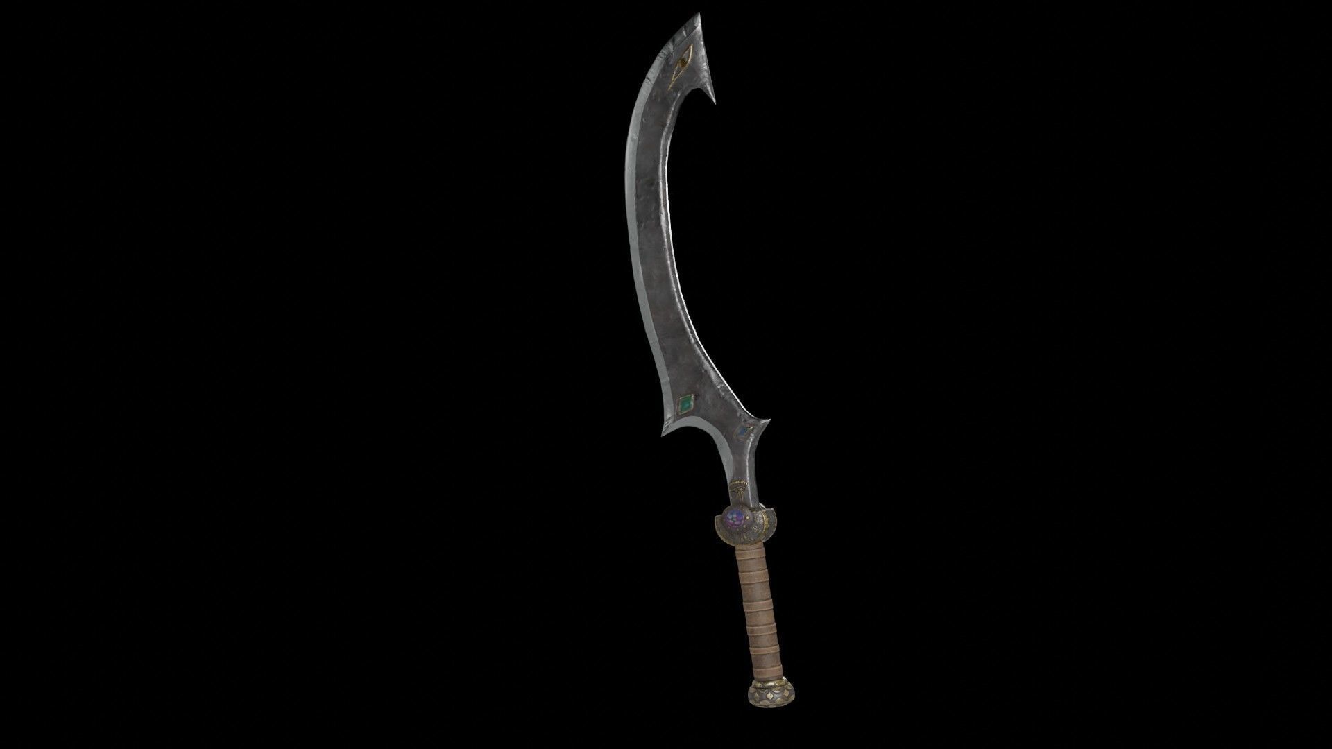 Khopesh Sword 01 Low-poly 3D model_4