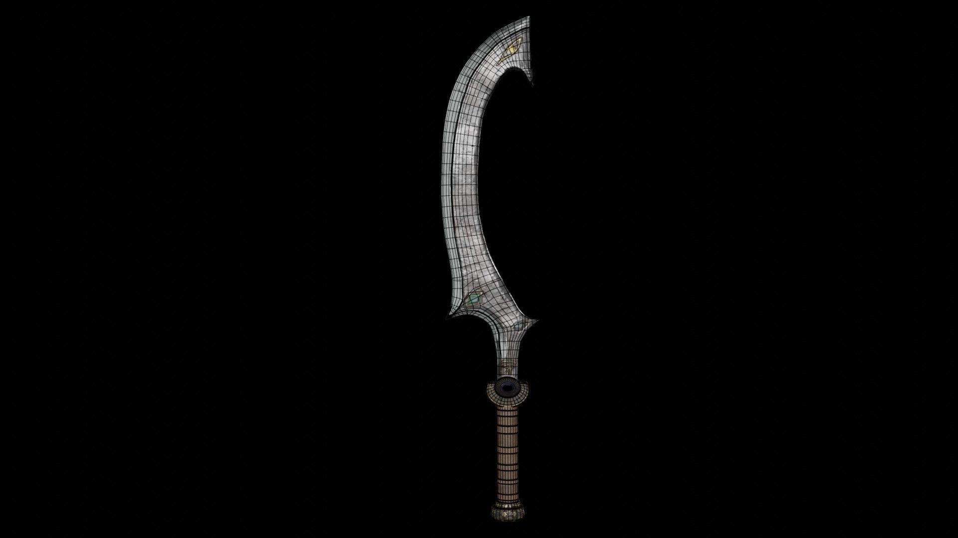 Khopesh Sword 01 Low-poly 3D model_6