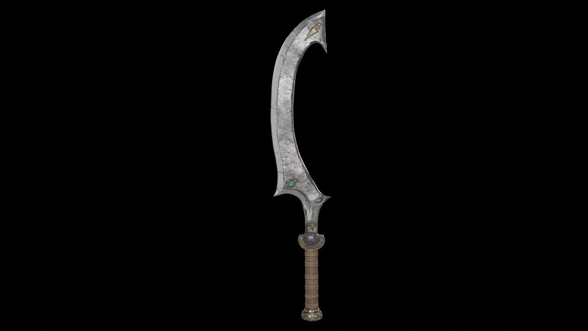 Khopesh Sword 01 Low-poly 3D model_5