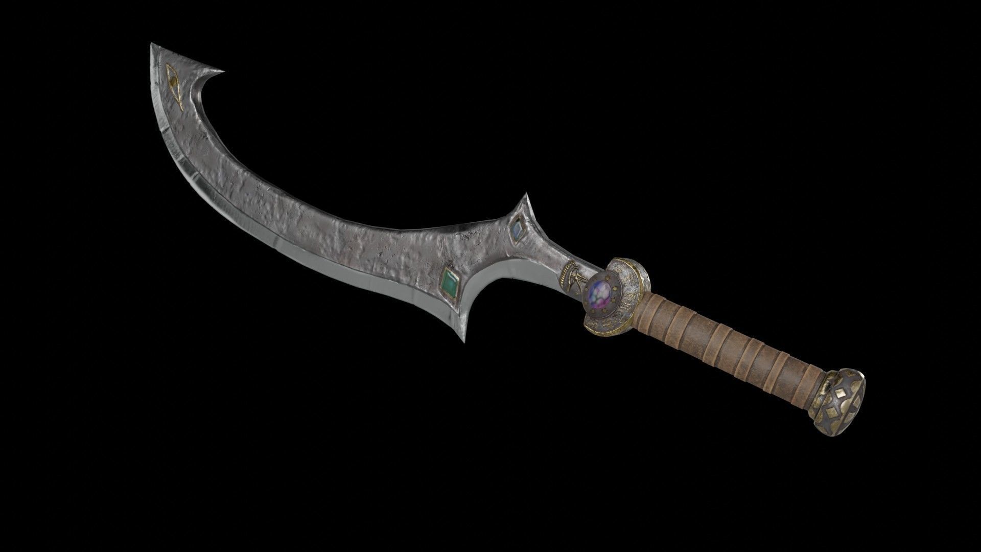 Khopesh Sword 01 Low-poly 3D model_1