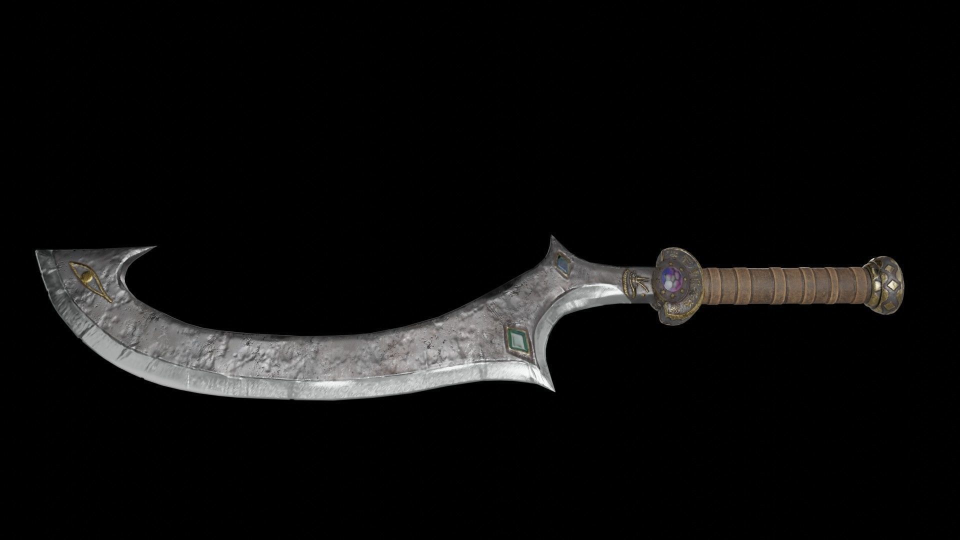 Khopesh Sword 01 Low-poly 3D model_2