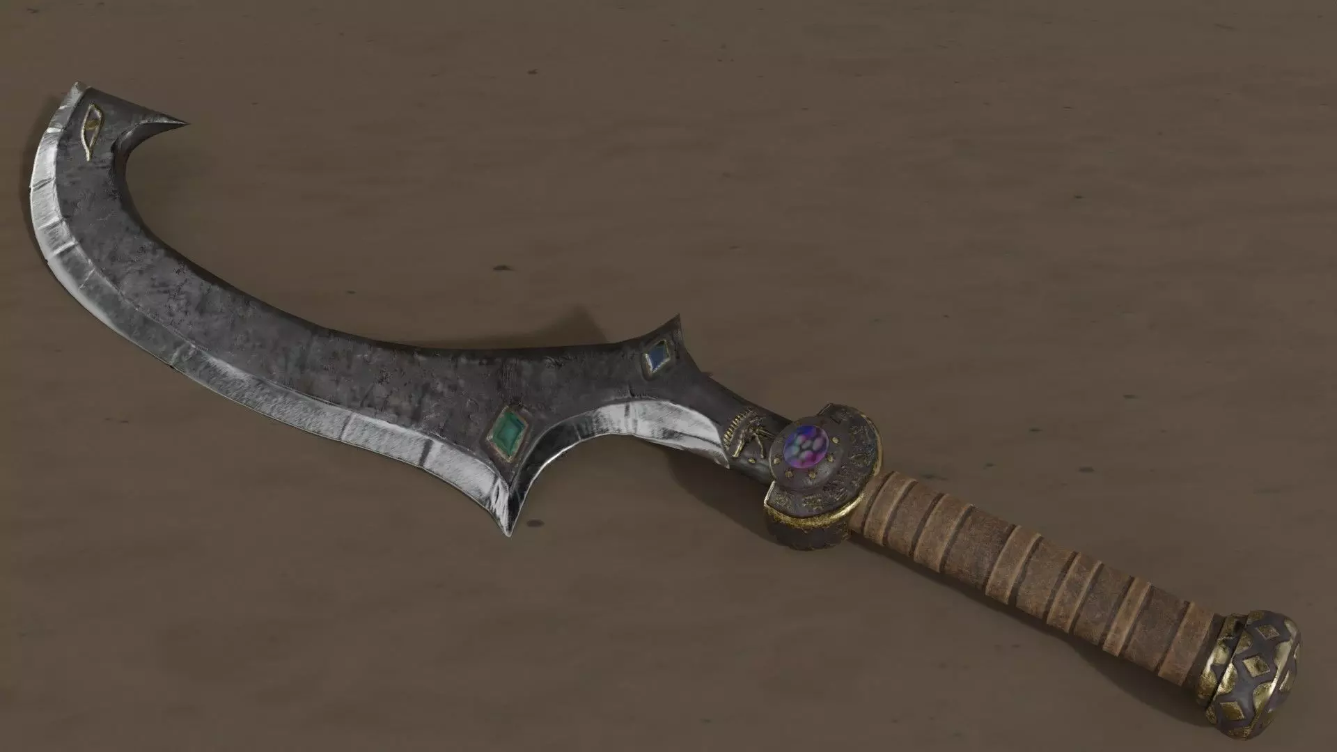 Khopesh Sword 01 Low-poly 3D model_0