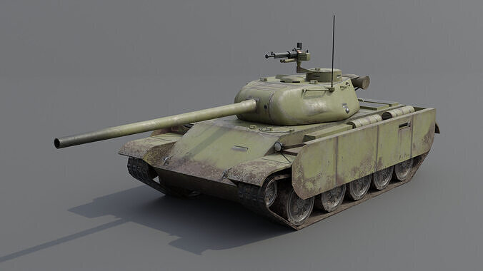 T-44-100 Medium Tank Low-poly 3D model