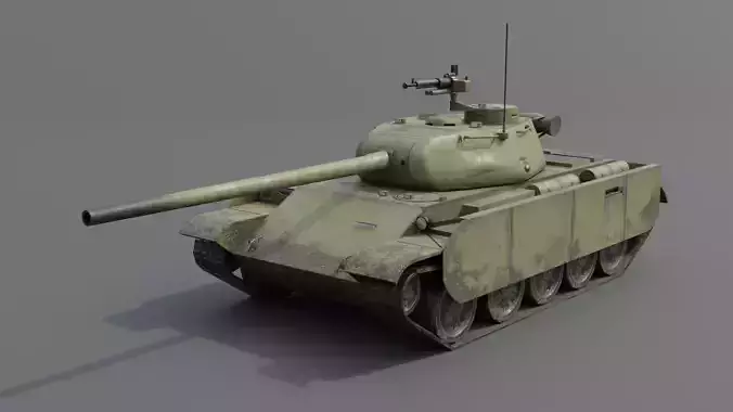 T-44-100 Medium Tank Low-poly 3D model