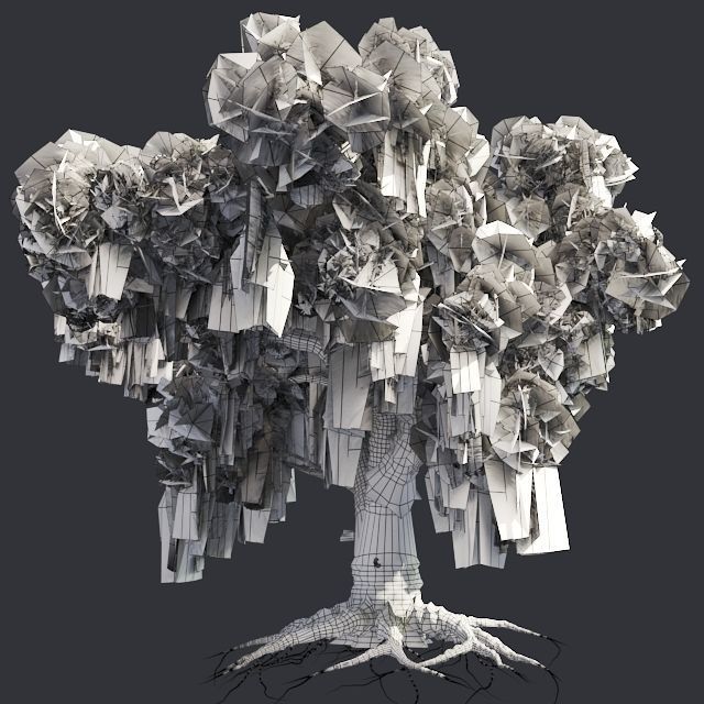 Live Oak Tree Low-poly 3D model_4