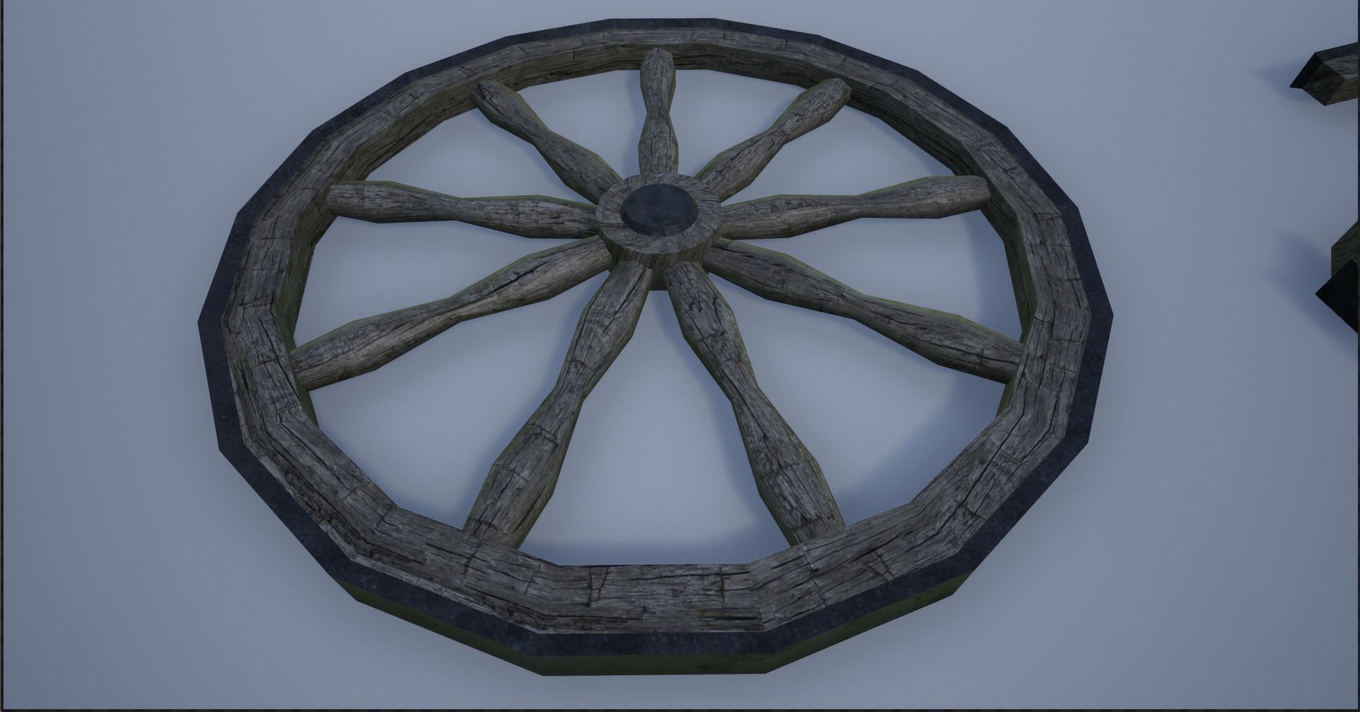Broken and Sturdy Wooden Wheels Low-poly 3D model_13