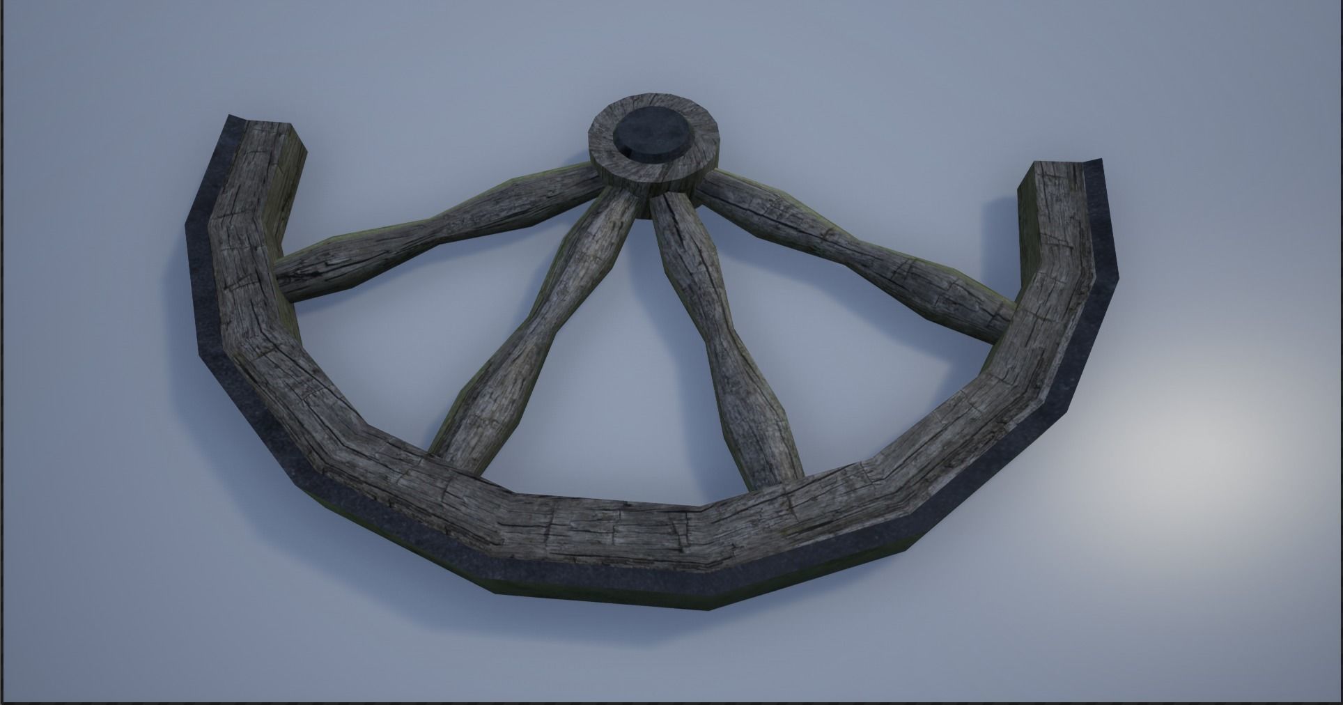 Broken and Sturdy Wooden Wheels Low-poly 3D model_15