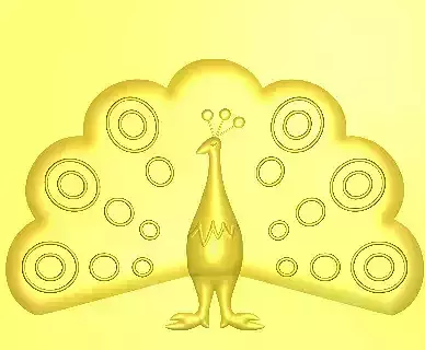 peacock 3d golden 3D print model