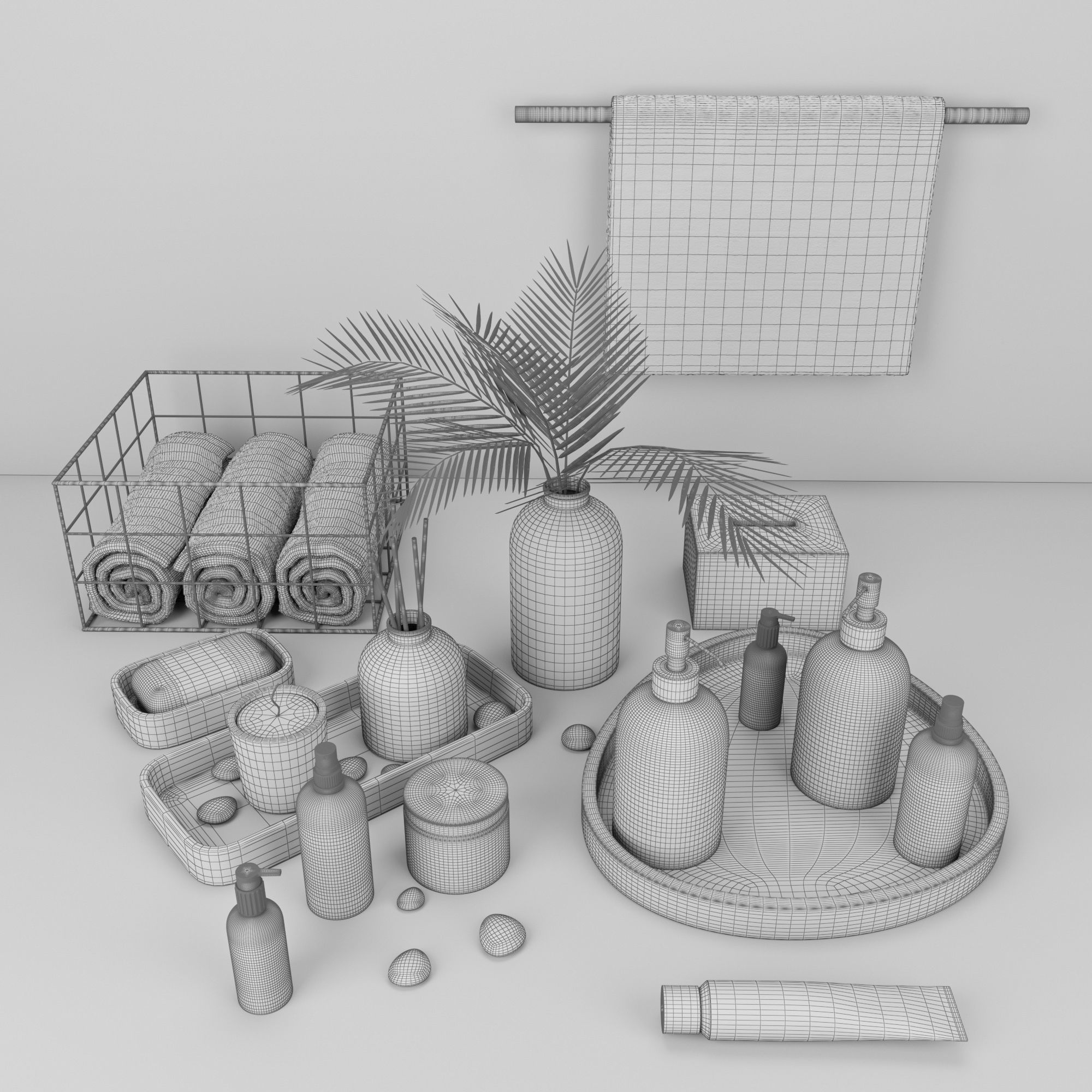 bathroom decor set 5 3D model_4