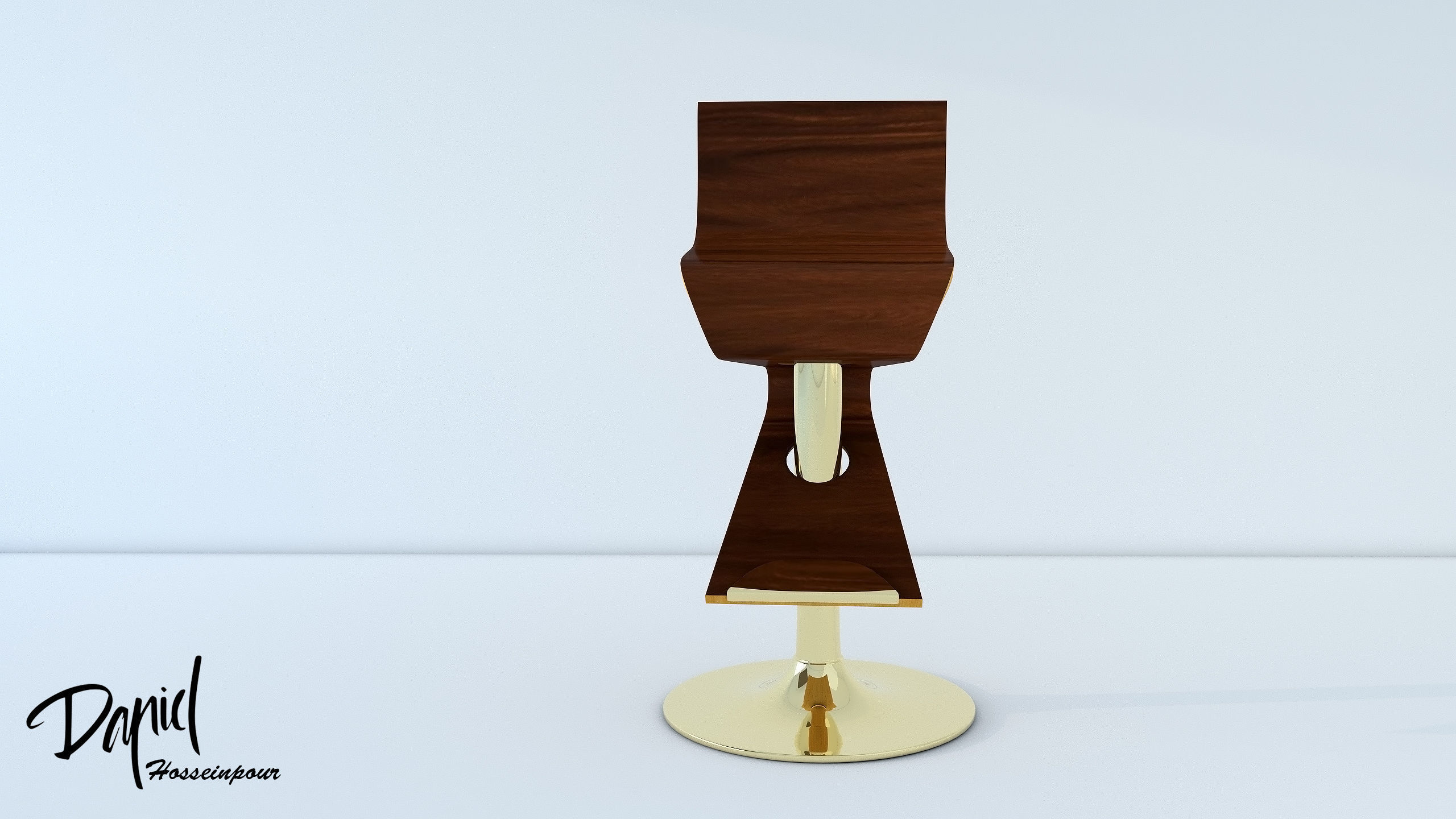 Artistic Curved Barstool 3D model_5