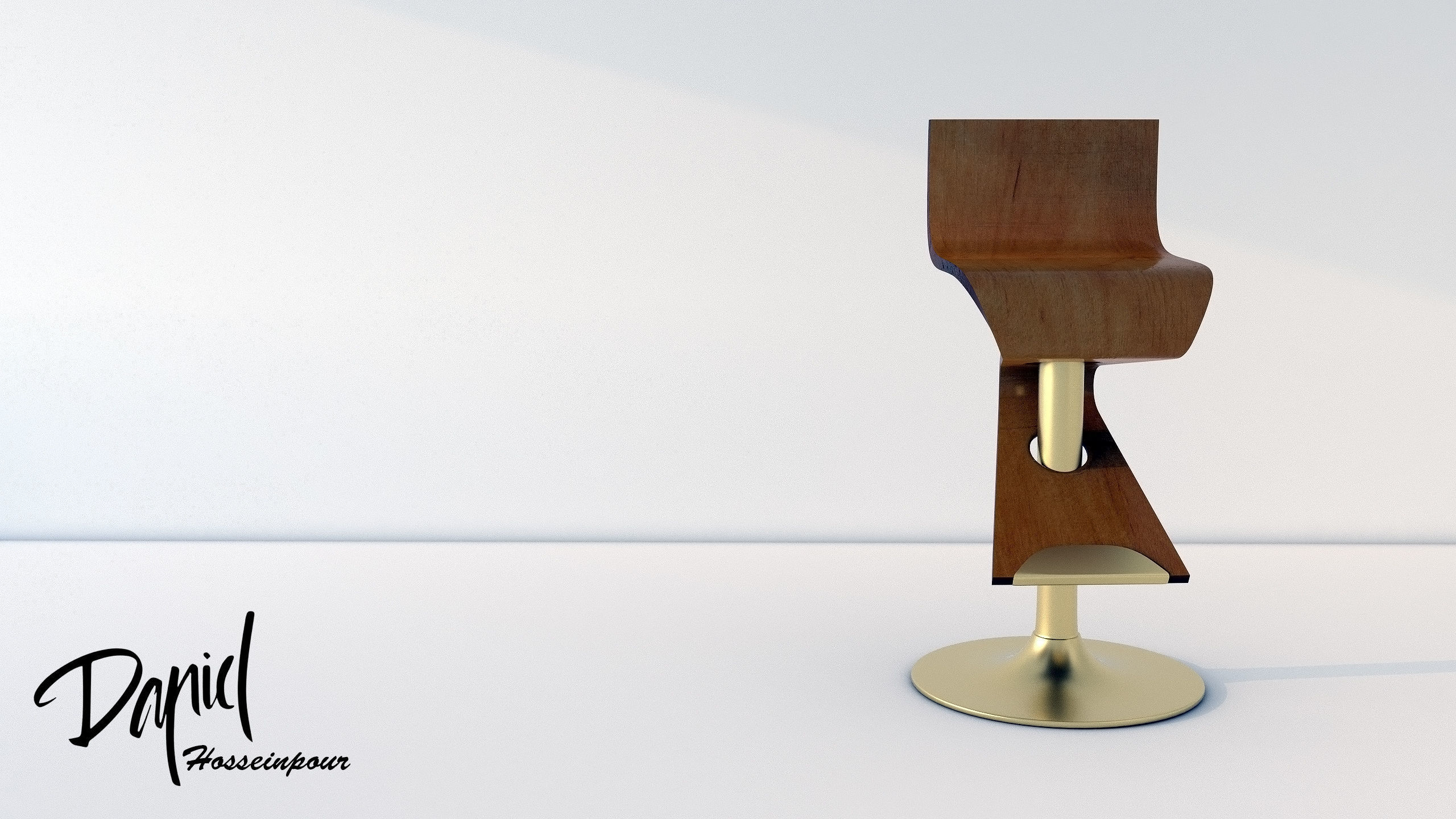 Artistic Curved Barstool 3D model_3