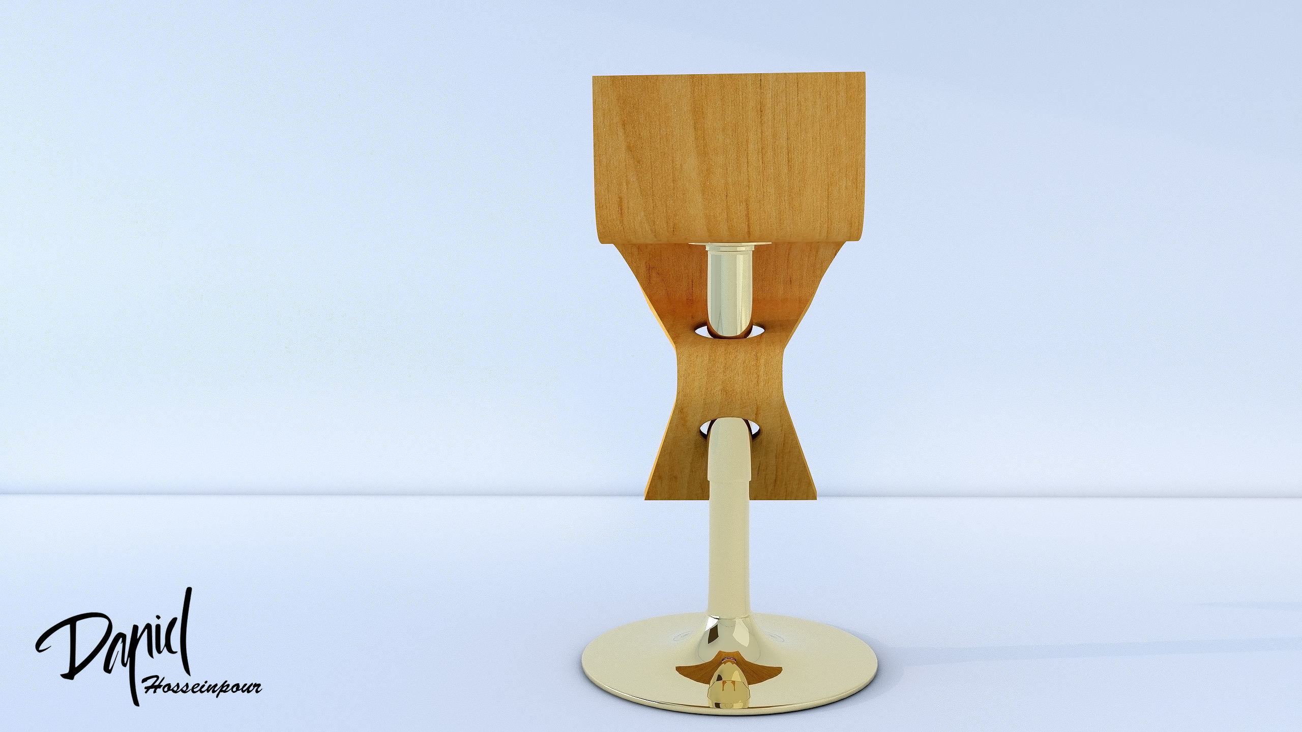 Artistic Curved Barstool 3D model_6