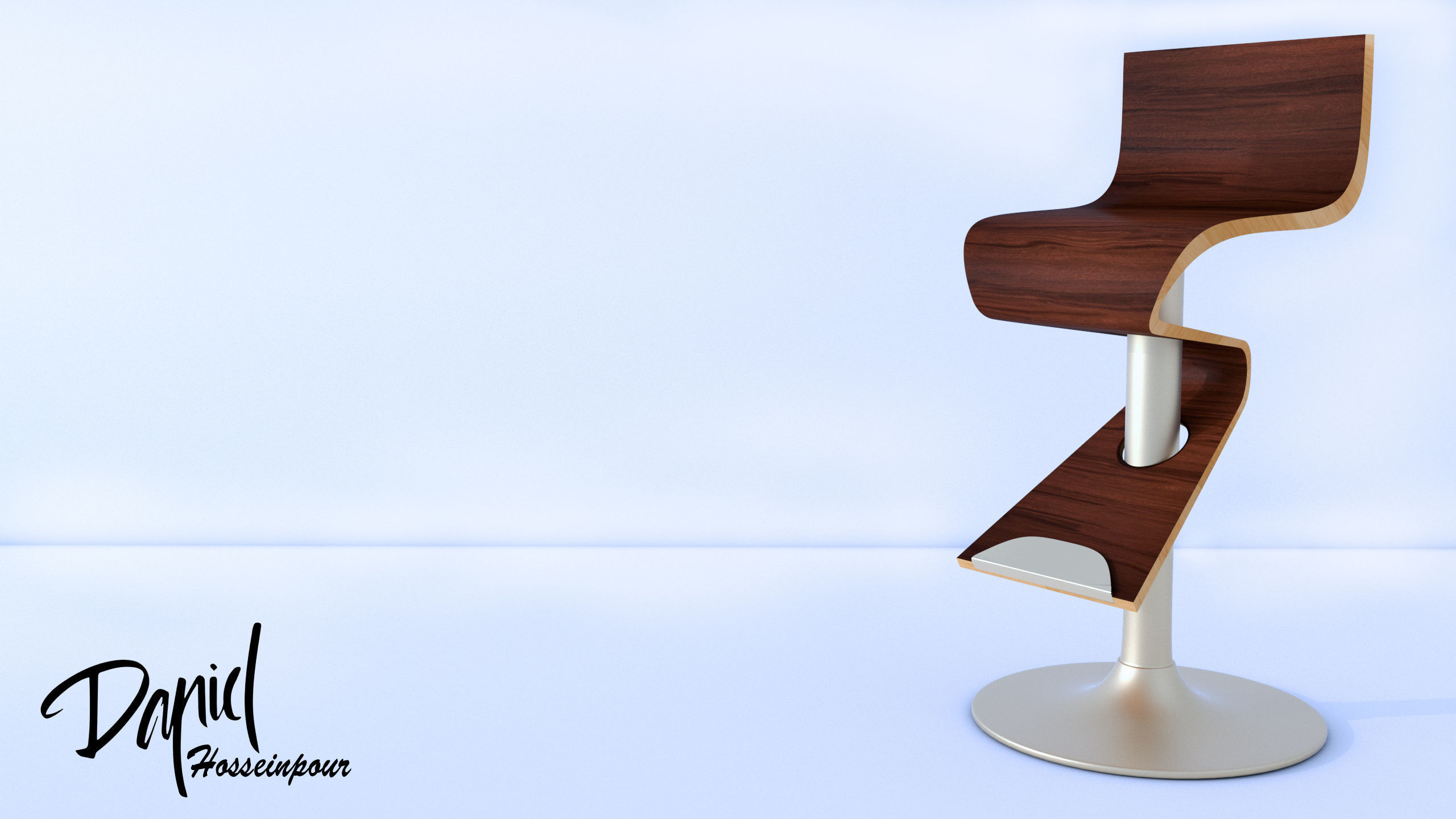 Artistic Curved Barstool 3D model_1