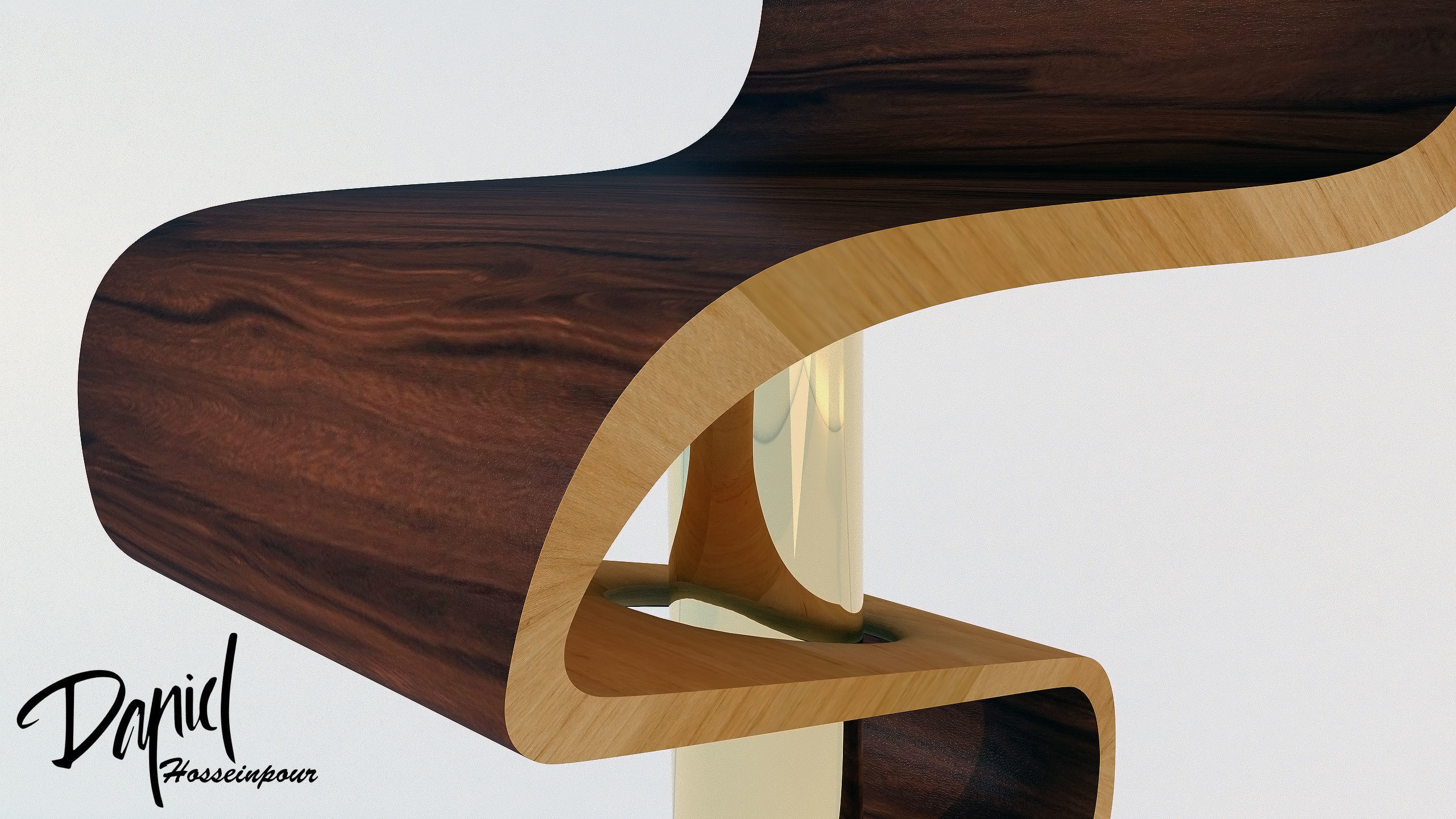 Artistic Curved Barstool 3D model_8