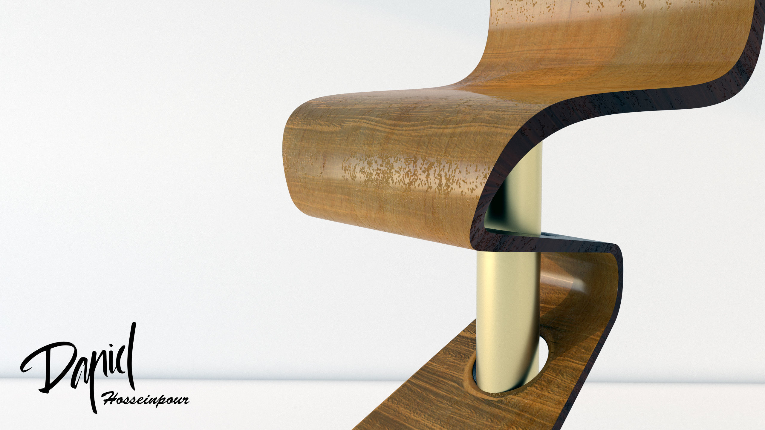 Artistic Curved Barstool 3D model_2