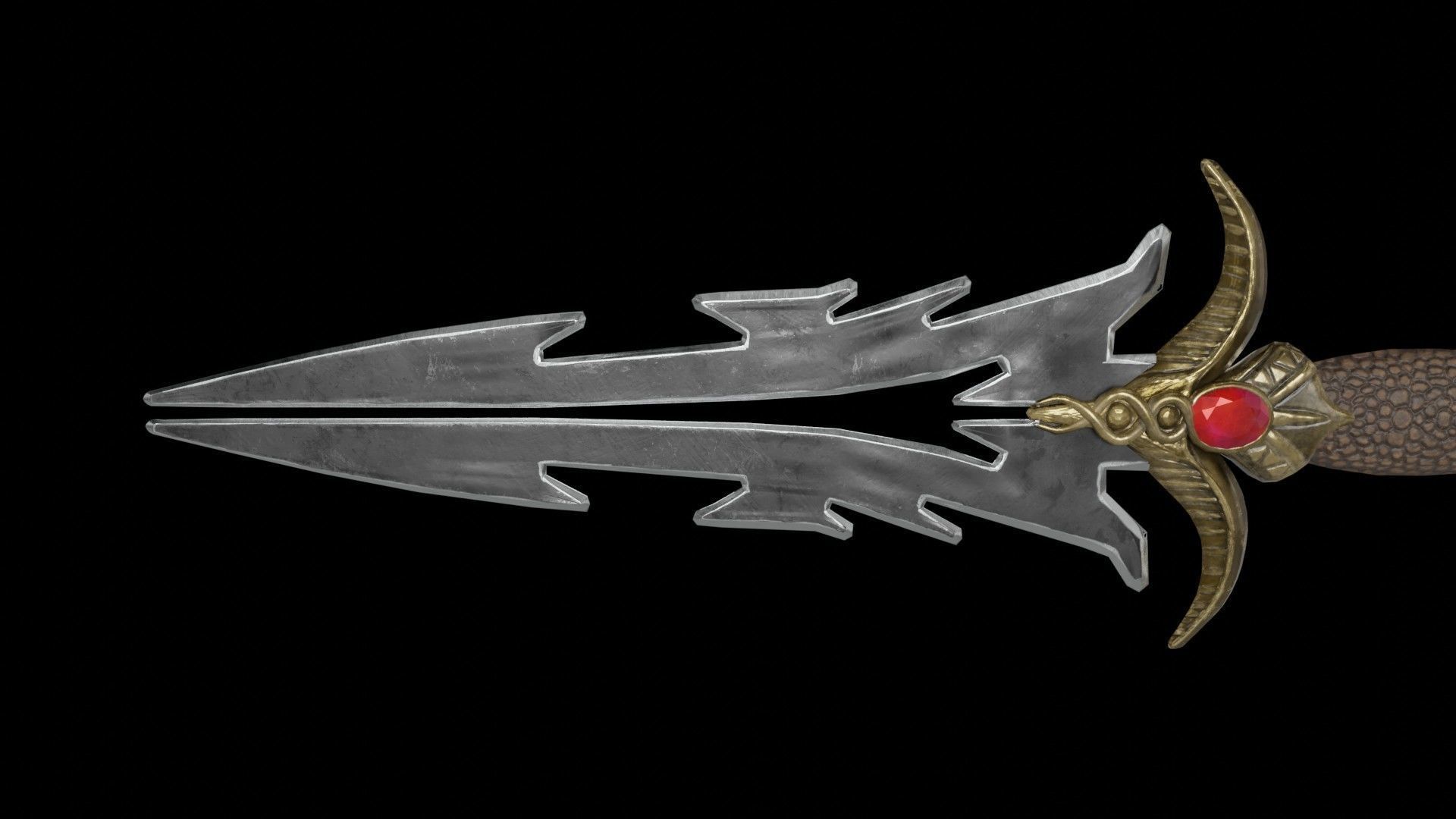 Knife 01 Low-poly 3D model_6