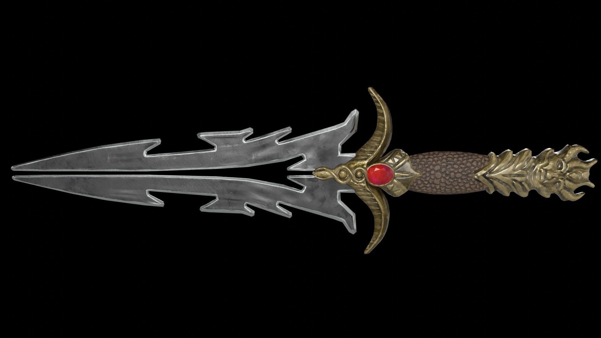 Knife 01 Low-poly 3D model_3