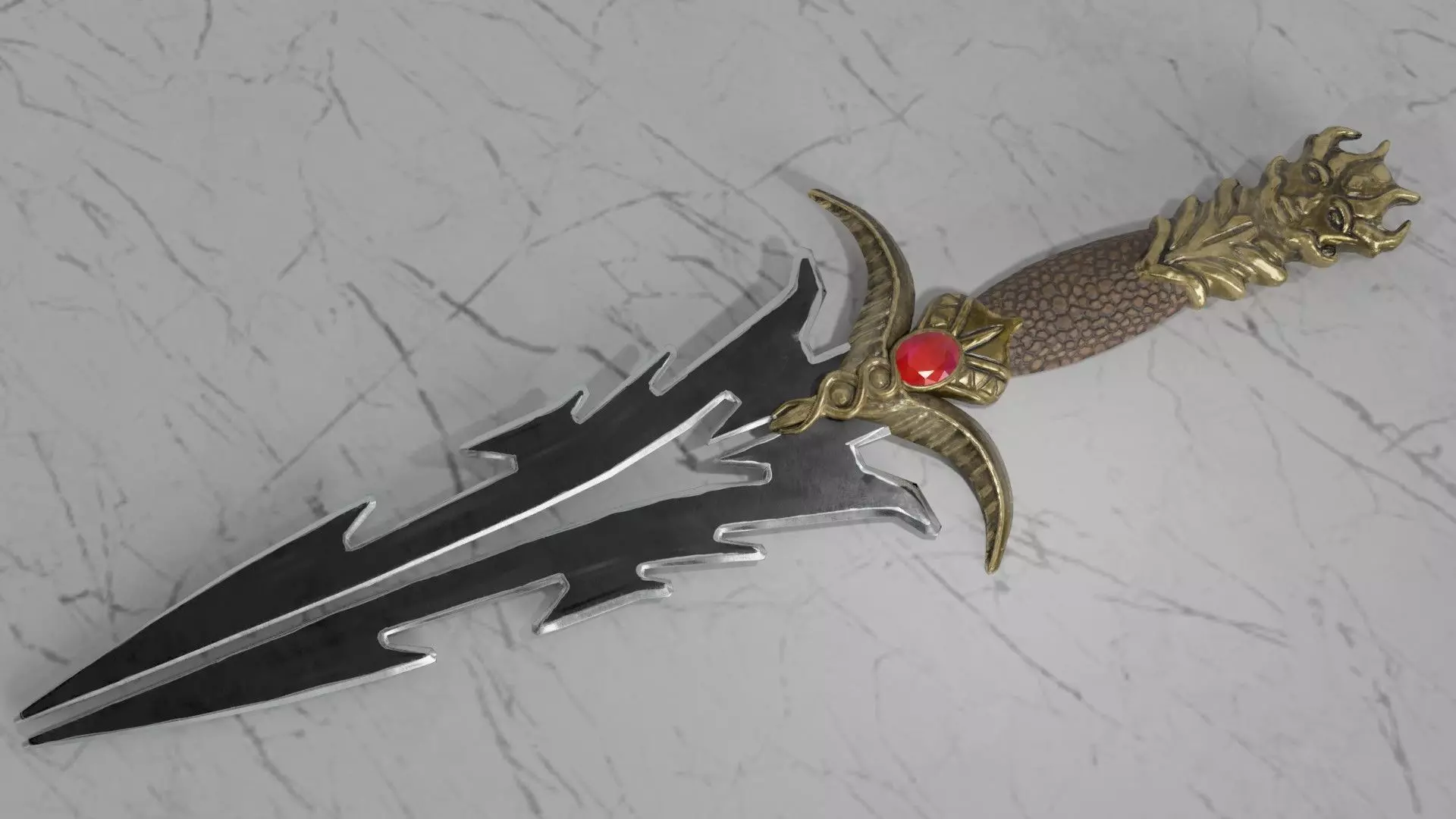 Knife 01 Low-poly 3D model_0