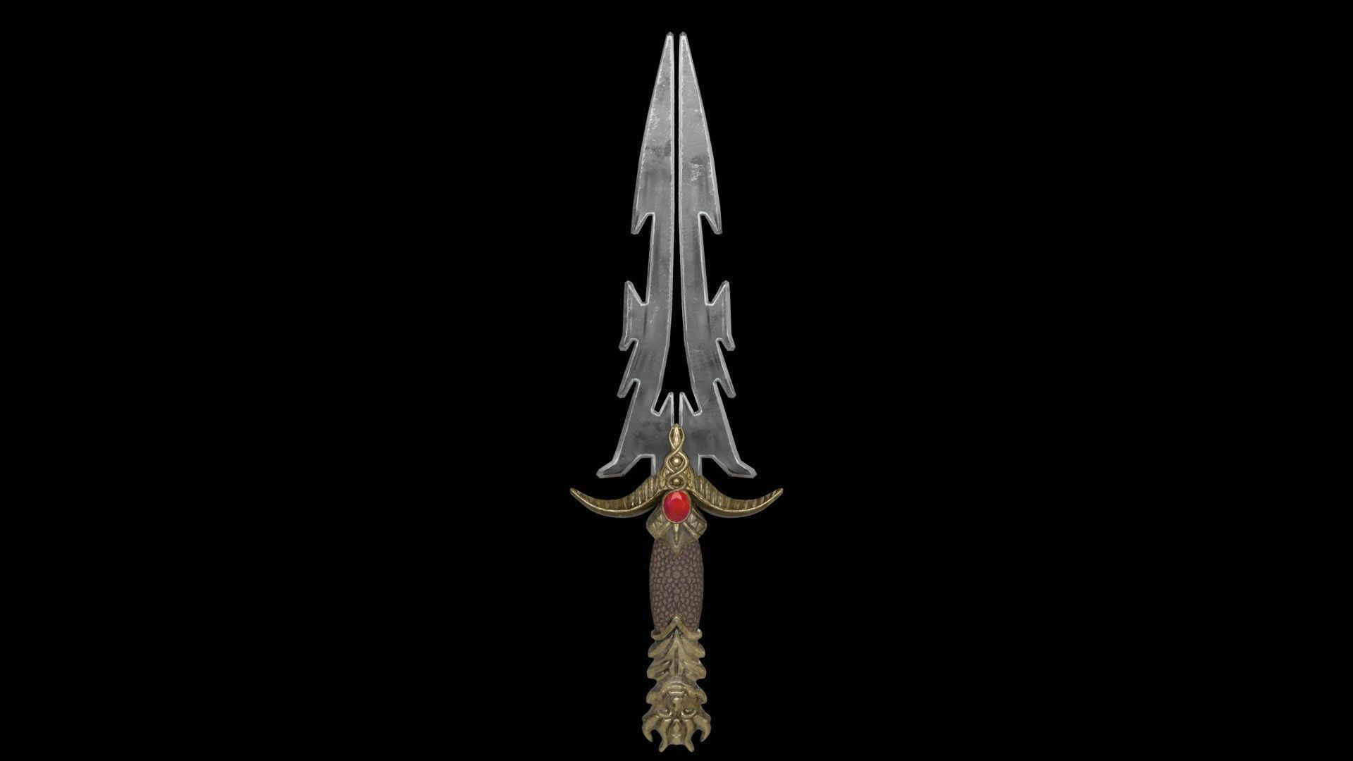 Knife 01 Low-poly 3D model_1