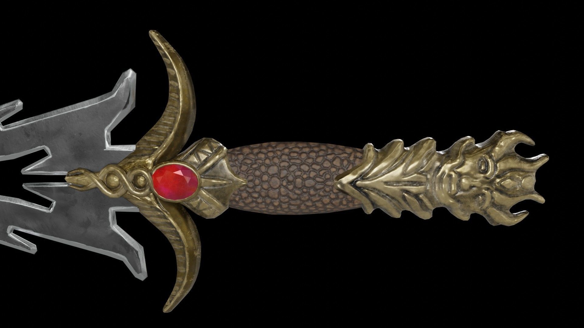 Knife 01 Low-poly 3D model_5