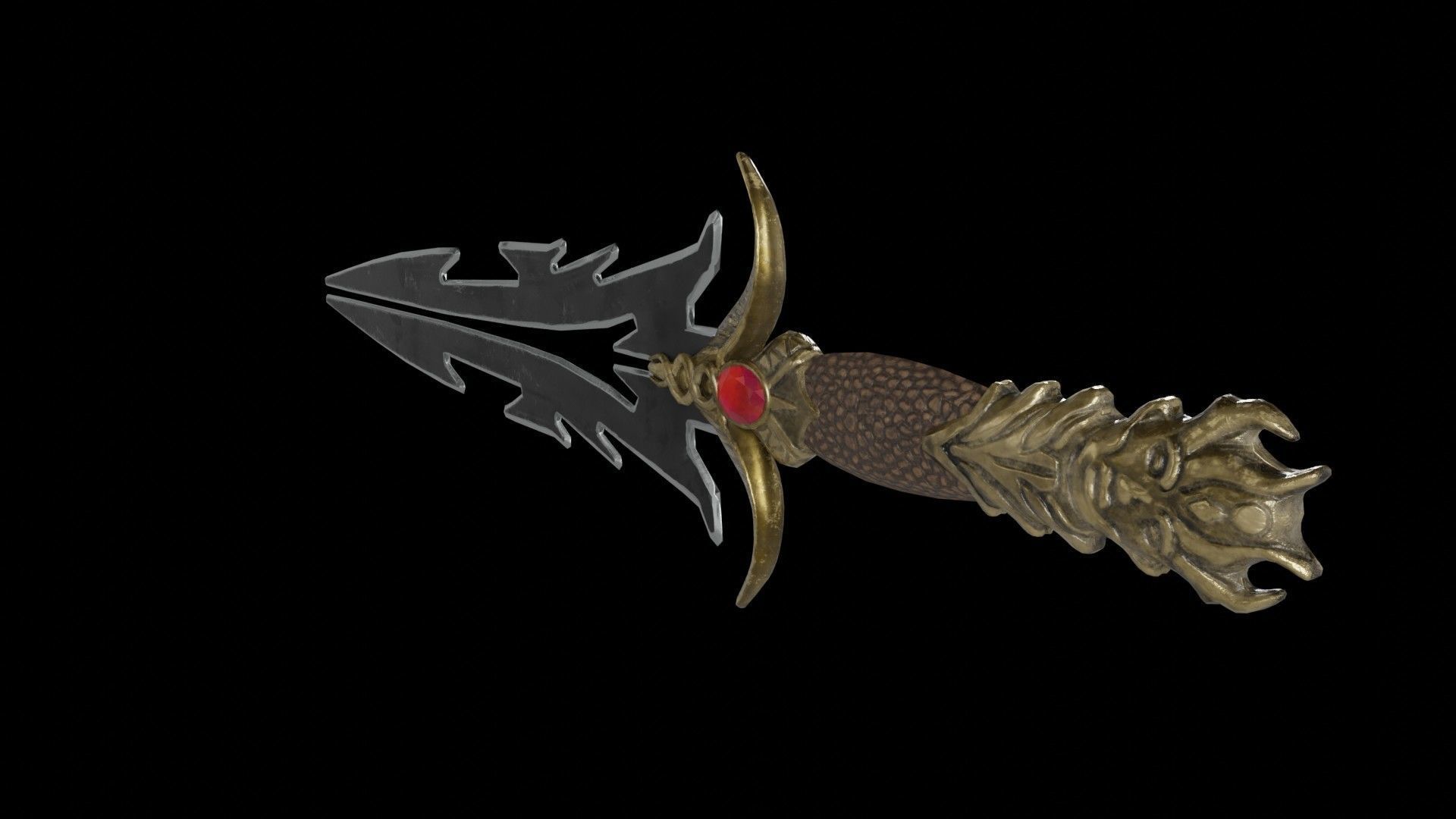 Knife 01 Low-poly 3D model_4