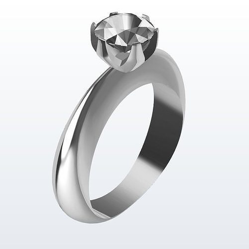 Minimalism classic and Luxurious Diamond Ring 3D print model