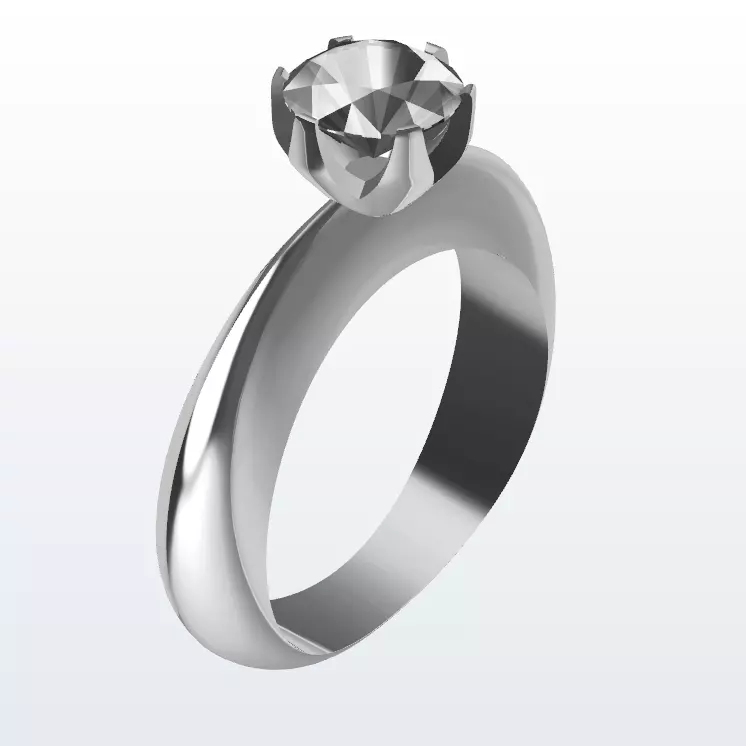Minimalism classic and Luxurious Diamond Ring 3D print model