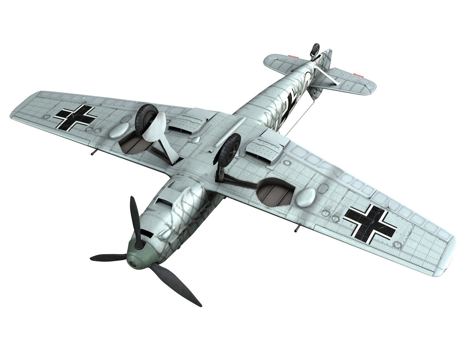 Messerschmitt - BF-109 E - White 12 3D model_16