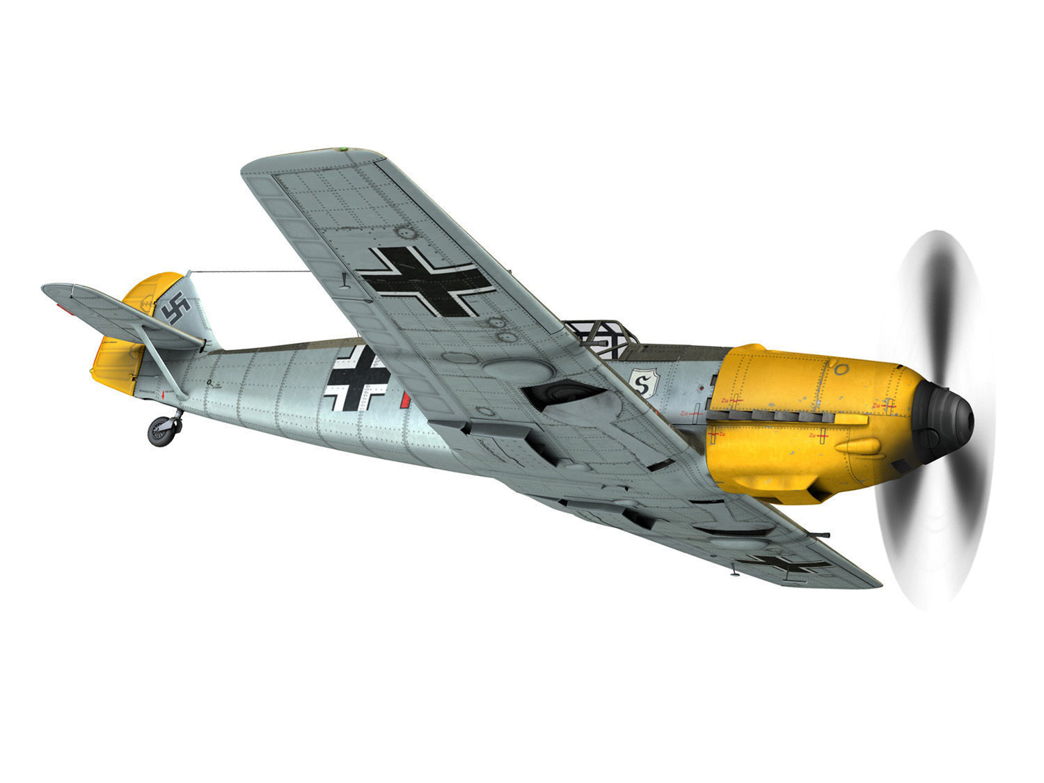 Messerschmitt - BF-109 E - Red 16 3D model_7