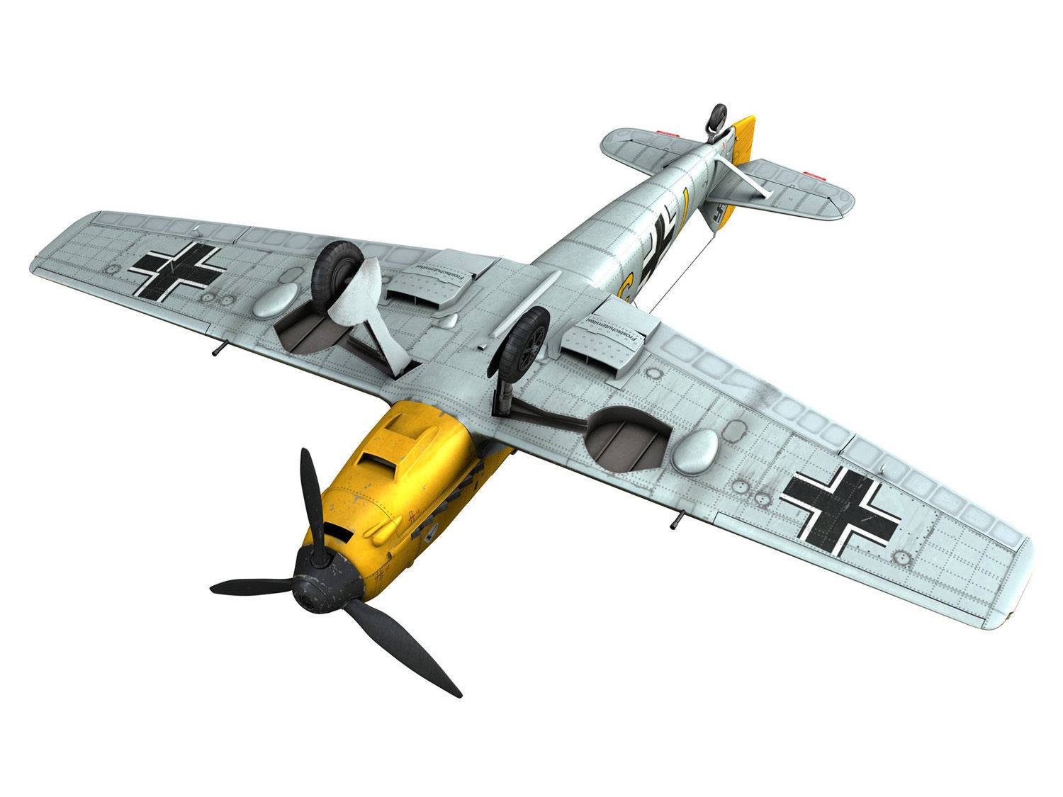 Messerschmitt - BF-109 E - Yellow 5 3D model_17